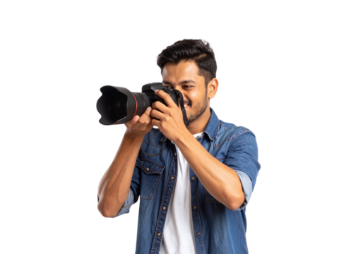 young man with camera
