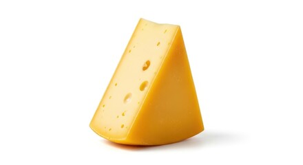Delicious Gouda Cheese Wedge on White Background