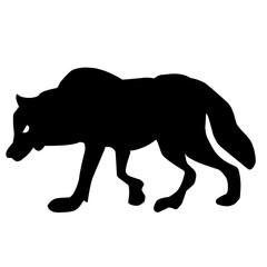 flat vector wolf animal isolated on transparent background
