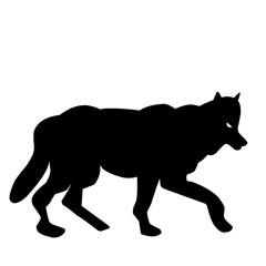 flat vector wolf animal isolated on transparent background