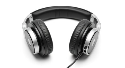 Studio Headphones on White Background for Music Production and Audio Editing