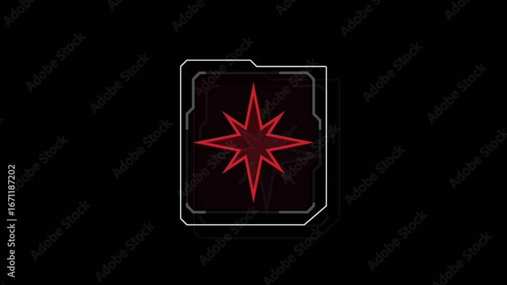 Poster dynamic red starburst in futuristic interface
