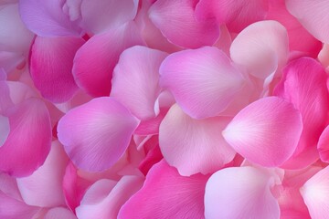 Obraz premium Pink and purple rose petals fill the frame their delicate texture visible