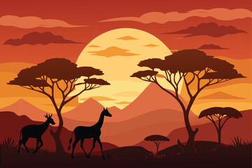 sunset in the desert