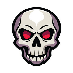 Obraz premium Vector skull with black outline halloween tattoo and stickers