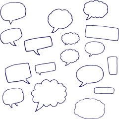 Obraz premium hand-drawn speech bubble vector set – comic and chat icon collection