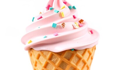 Ice Cream Cone A swirl of ice cream with sprinkles and a waffle