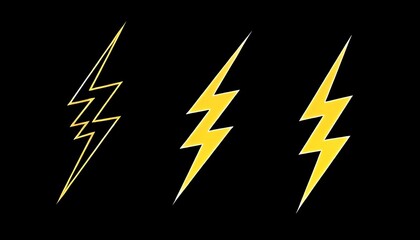 Lightning motifs composed of angular lines and sharp geometric s
