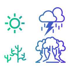 climate change Line Gradient Icon