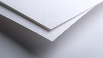 Close-up of two sheets of white paper overlapping, showcasing a subtle texture