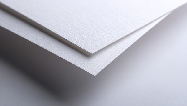 Close-up of two sheets of white paper overlapping, showcasing a subtle texture