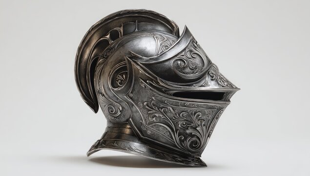 Ornate Medieval Knight's Helmet - Powered by Adobe