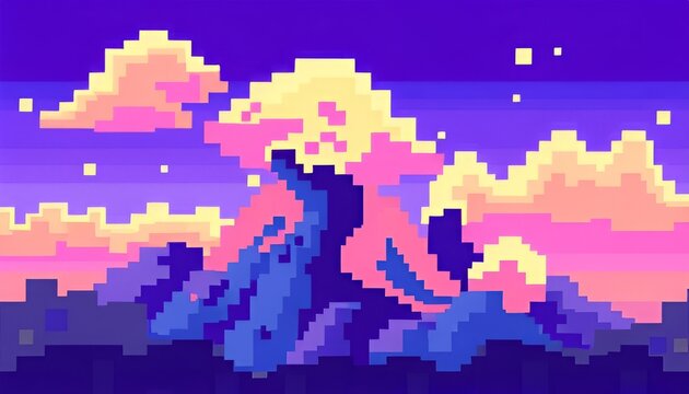 Pixelated color blocks