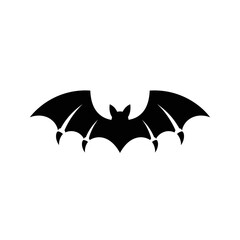 Silhouette of a Bat with Spread Wings, Halloween Symbol
