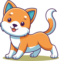 Cartoon Dog, Cute Cartoon Dog, Cute Cartoon Dog Vector Set, Cute Cartoon Dog Vector Set