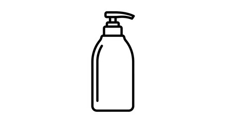 Outline Illustration of a Pump Bottle for Liquids