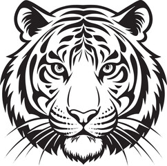 Fototapeta premium tiger vector silhouette with white background