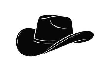 Classic black cowboy hat silhouette illustration