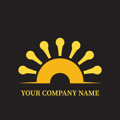 Abstract Sunrise Logo Design – Yellow Sun Symbol for Modern Business Branding