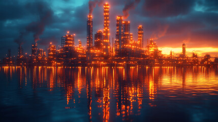 Fototapeta premium Cyber industrial visualization of a futuristic crane unit