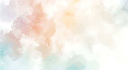 Modern watercolor abstract, cloud-like soft colors, airy gradients, sudden bold accents in sharp contrasting tones