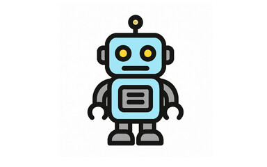 Robot on white background