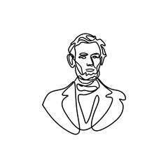 Obraz premium Abraham Lincoln Continuous Line Drawing Portrait Bust Minimalist Art