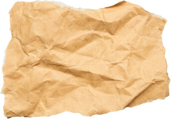 piece of brown paper tear isolated on white background