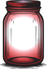 Vector illustration of a glass jar of jam with blank label isolated on transparent background