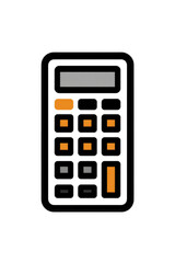 Simple white calculator icon with orange keys