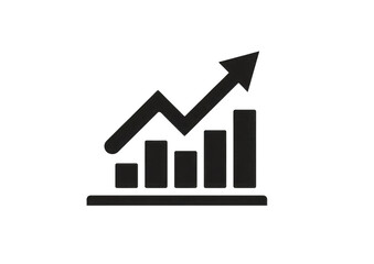 Dark graphic of a rising trend graph with bars