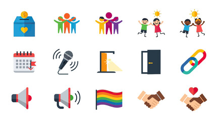 Colorful Vector Icons Representing Diverse Concepts and Ideas