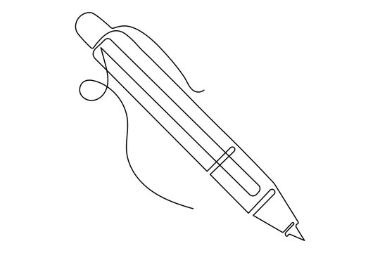 Clean ball pen continuous one line drawing minimalist isolate modern elegant illustration