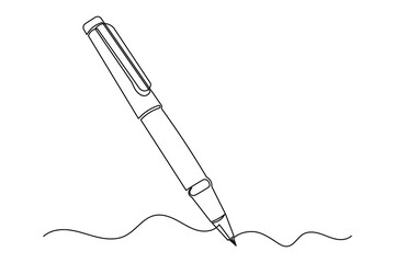 Contemporary ball pen continuous one line drawing isolate minimalist elegant outline art