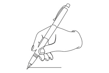 Creative ball pen continuous one line minimalist style isolate outline abstract artwork