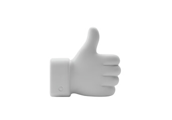 Isolated 3D-rendered digital graphic of a thumbs-up hand gesture, expressive and universal