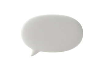 Isolated speech bubble or thought cloud, gray tone, cartoon shape, communication, expression