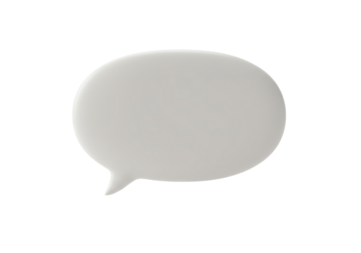 Isolated speech bubble or thought cloud, gray tone, cartoon shape, communication, expression
