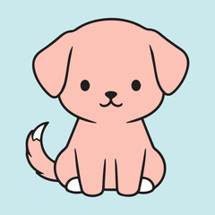 Cute dog Illustration. Minimalist vector art of a puppy.