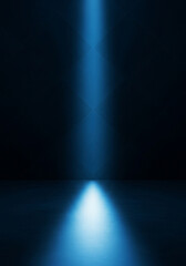 Obraz premium Bright blue light beam shining down in dark space
