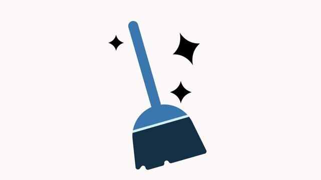 broom  icon  animation   simple flat