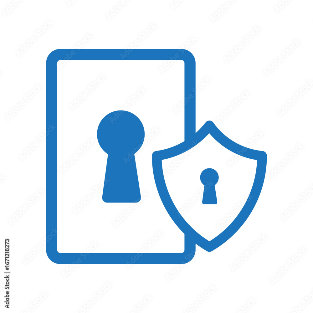 Poster secure data protection concept with keyhole and shield, safeguarding sensitive information