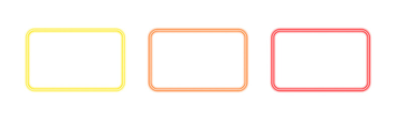 Collection of colorful glowing rectangular frame elements