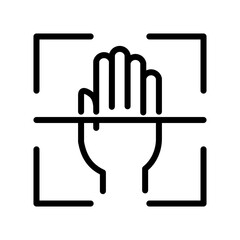Palm Scanning Icon Vector Illustration Line Version
