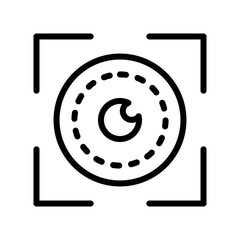 Recognition Iris Icon Vector Illustration Line Version