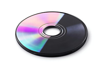 Vibrant iridescent CD disc with rainbow spectrum reflections, a classic media storage solution for music and data
