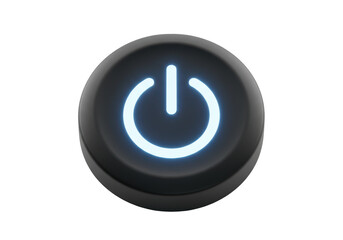 Isolated black power button symbol, simple device sign for turning on, turning off appliances