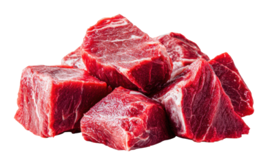Preparing fresh beef cuts for cooking at home kitchen food isolated on transparent background