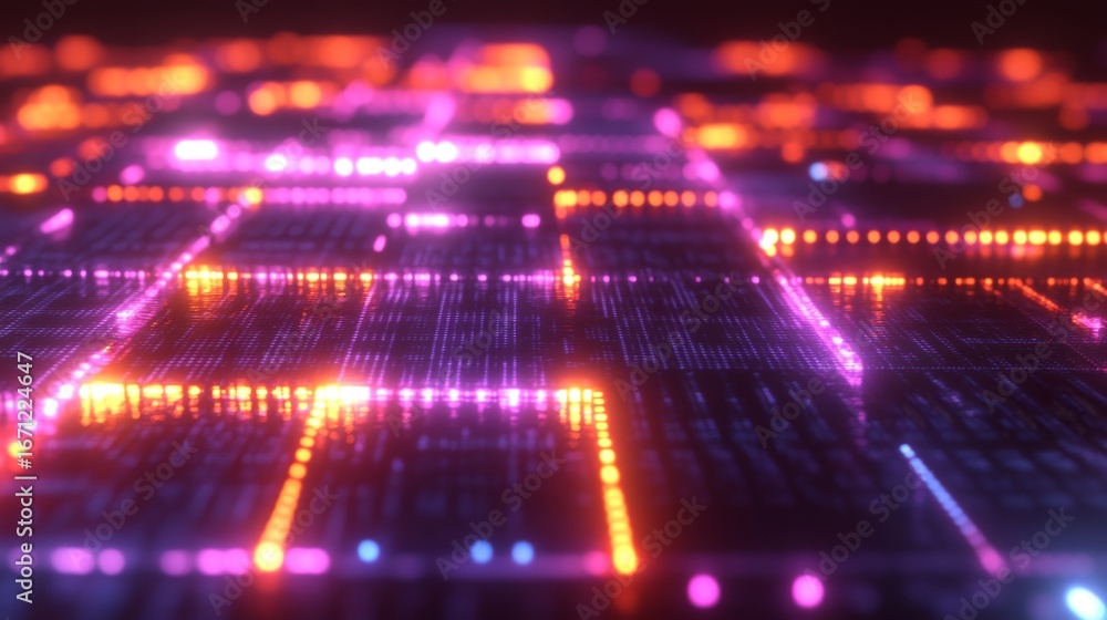 Fototapete visualizing a cyberspace grid digital landscape data flow visualization virtual environment dynamic 