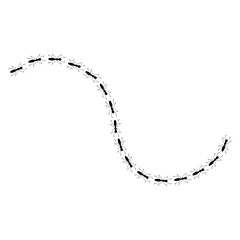 Worker Ants Trail Line Flat Style Design. Vector Illustration